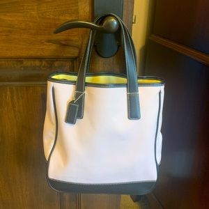 Vintage Coach Canvas & Leather Tote